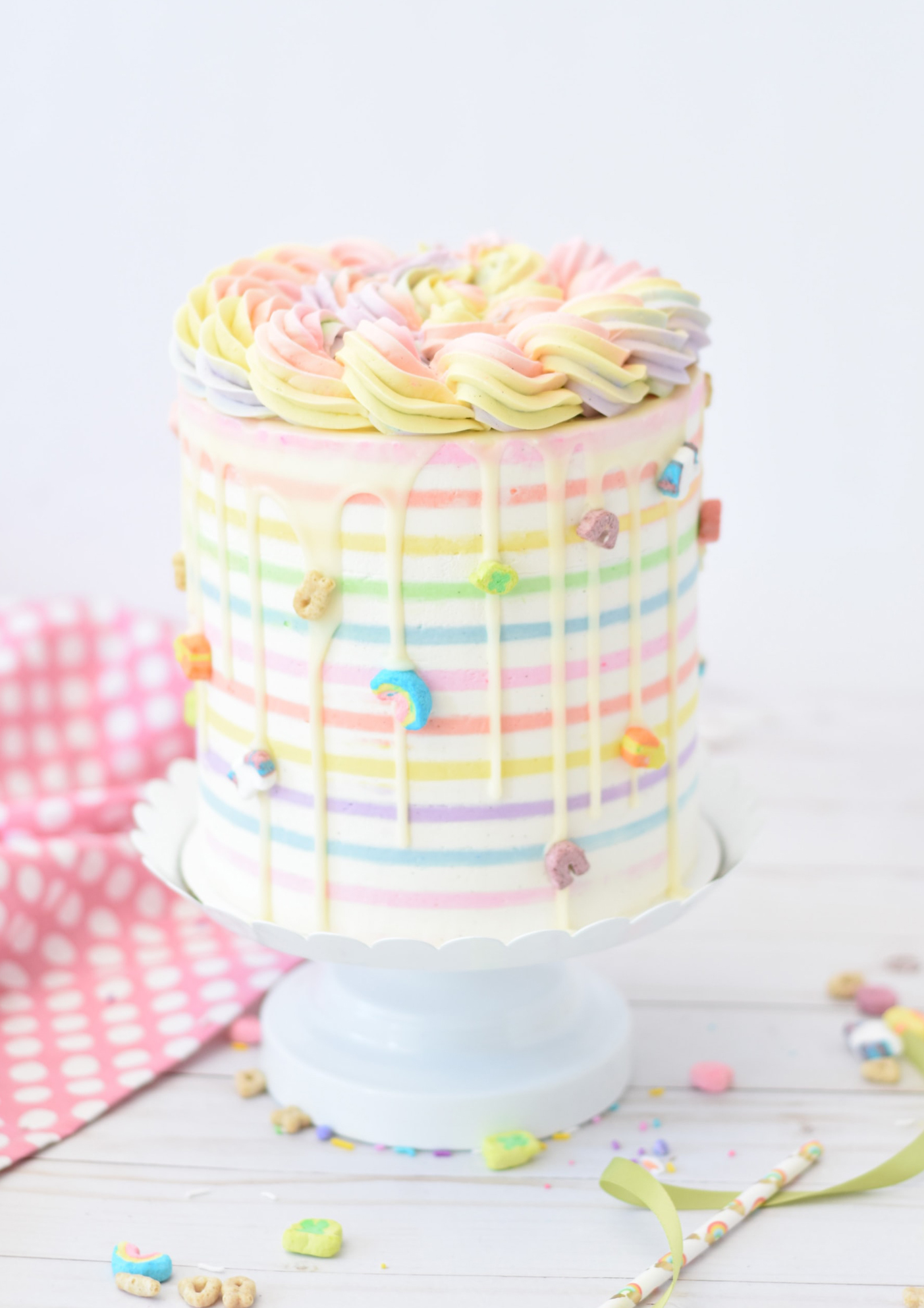 a photo of a rainbow cake
